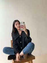 Load image into Gallery viewer, Women Jacket 2021 New Autumn Lapel Single Row Pearl Button Loose Long Sleeve Tweed Women Clothes Short Coat Top