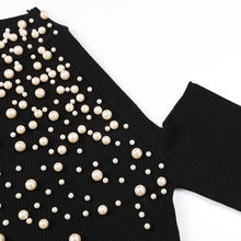 Load image into Gallery viewer, New Fashion Autumn Winter Women Sweaters Europe America Knitted Sweater Tops High quality Pearl beaded Bare Shoulders Feminino