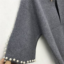 Load image into Gallery viewer, Top  Women Pearl Beading Elegant Gray Short Cardigans Femme  2021 New Women Spring And Autumn Knitted Sweater