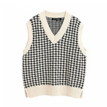 Load image into Gallery viewer, Women Fashion Knitted Vest Sweater V Neck Sleeveless Side Vents Loose Female Waistcoat Chic Tops Oversized winter clothes women