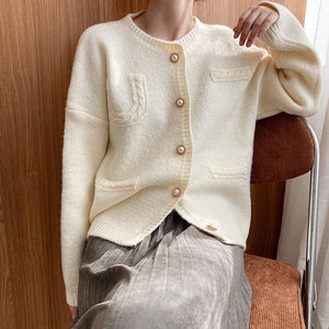 2021 Autumn Winter Women Cardigans Coat Pearl Button Sweater Women Casual Kintted Cardigans Long Sleeve Sweater Tops Streetwear