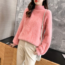 Load image into Gallery viewer, 2021 Women Knitted Sweater and Pullovers Oneck Pearls Beading Sweater Sweet Pull Jumpers Long Sleeve Kawaii Pull Femme Warm Top