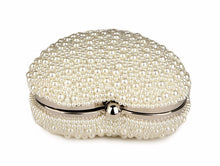 Load image into Gallery viewer, Luxy moon Pearl Evening Purse Women White Heart Hand Bag Bridal Wedding Dinner Party Purse Ladies.