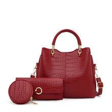 Load image into Gallery viewer, Alligator 3-piece Set Composite Bag Designer High Quality PU Leather Women Handbag Ladies Fashion Small Shoulder Crossbody Bag
