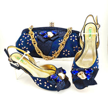 Load image into Gallery viewer, Gold Shoes and Bag Sets for Women 2020 New Coming Nigerian Shoes with Matching Bags for Women African Shoes and Bag Set