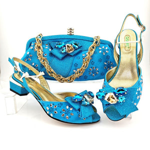 Gold Shoes and Bag Sets for Women 2020 New Coming Nigerian Shoes with Matching Bags for Women African Shoes and Bag Set