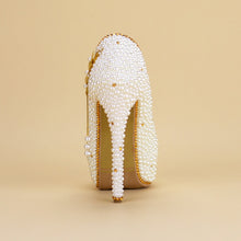 Load image into Gallery viewer, CACARE Luxury Wedding Shoes Shinny Rhinestones Platform High Heels Customized Bridal Party Shoes Cinderella Multi-choice F2956