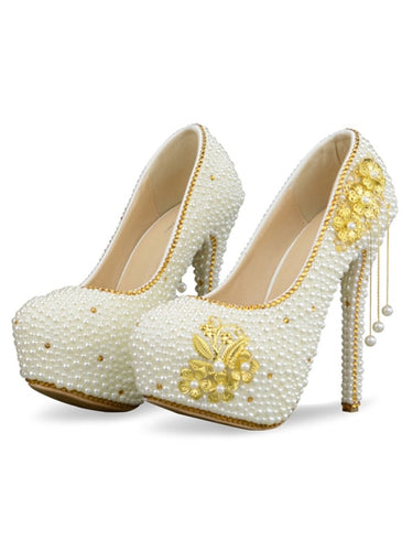 CACARE Luxury Wedding Shoes Shinny Rhinestones Platform High Heels Customized Bridal Party Shoes Cinderella Multi-choice F2956