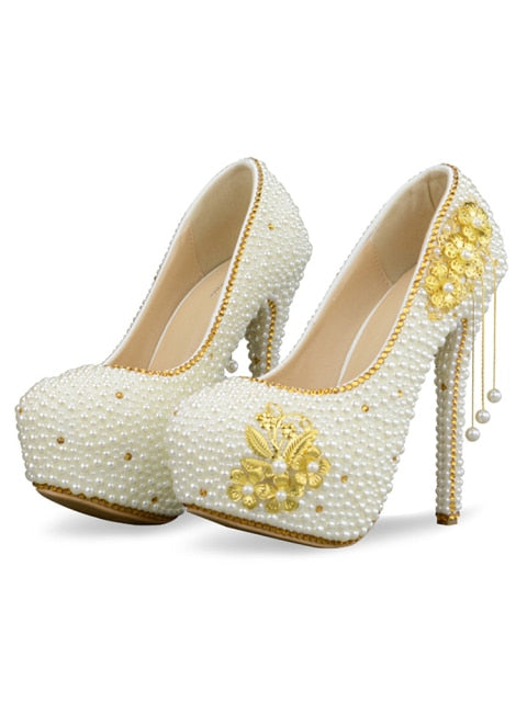 CACARE Luxury Wedding Shoes Shinny Rhinestones Platform High Heels Customized Bridal Party Shoes Cinderella Multi-choice F2956