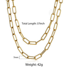 Load image into Gallery viewer, Trend Double Layer Necklace Choker Collar Statement for Women Curb Paperclip Link Chain Punk Fashion Gold Rock Jewelry DN241