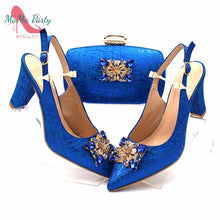 Load image into Gallery viewer, Fashionable African Shoes and Bag Set Italian Women  Fuchsia Color Nigerian Shoes with Matching Bags for Royal Wedding Party