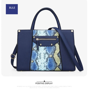 AIBODUO Two Piece Handbag For Women 2020 New Color Contrast Snake Print Composite Bag Fashion Two Piece Set Shoulder Bag