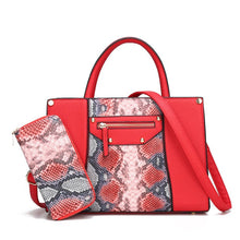 Load image into Gallery viewer, AIBODUO Two Piece Handbag For Women 2020 New Color Contrast Snake Print Composite Bag Fashion Two Piece Set Shoulder Bag