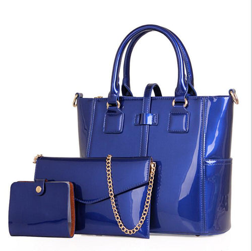 Maelove HOT 3Pcs/ Set Women-messenger-bags PU Leather Women casual Totes shoulder Bag +Messenger Bag+Purse +clutch Composite Bag