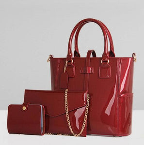 Maelove HOT 3Pcs/ Set Women-messenger-bags PU Leather Women casual Totes shoulder Bag +Messenger Bag+Purse +clutch Composite Bag