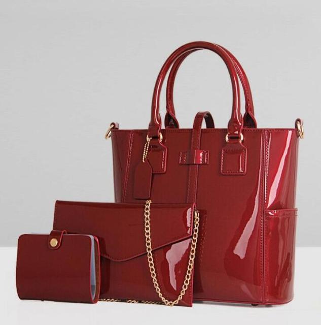 Maelove HOT 3Pcs/ Set Women-messenger-bags PU Leather Women casual Totes shoulder Bag +Messenger Bag+Purse +clutch Composite Bag