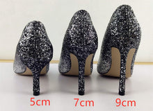 Load image into Gallery viewer, Gradient High Heels Shoes Woman Pumps Golden Shiny Grete Pointed Bridal Shoes Sequins Fashion Party Sexy Thin Heels Women Shoes