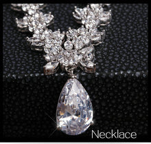 Load image into Gallery viewer, LUOTEEMI Style Arrive Fashion Pear Shape Crystal Zircon Wedding Jewelry Sets for Brides Luxury Bridal Necklace and Earrings Sets