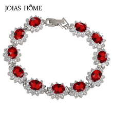 Load image into Gallery viewer, JoiasHome Trendy Silver 925 Jewelry Charms Gemstones Bracelets for Women Ruby Amethyst Emerald Sapphire Aquamarine Citrine Gift