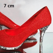 Load image into Gallery viewer, Crystal Women&#39;s Wedding Shoes Woman Bridal Evening Party Red High Heels Shoes Sexy Women Pumps Glitter White Bridal Shoes