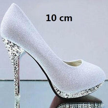 Load image into Gallery viewer, Crystal Women&#39;s Wedding Shoes Woman Bridal Evening Party Red High Heels Shoes Sexy Women Pumps Glitter White Bridal Shoes