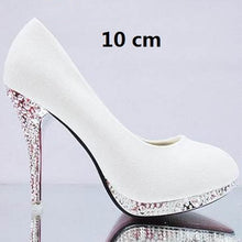 Load image into Gallery viewer, Crystal Women&#39;s Wedding Shoes Woman Bridal Evening Party Red High Heels Shoes Sexy Women Pumps Glitter White Bridal Shoes