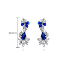 Load image into Gallery viewer, OEVAS 100% 925 Sterling Silver 8*12mm Pear Ruby Sapphire High Carbon Diamond Drop Earrings For Women Sparkling Fine Jewelry Gift