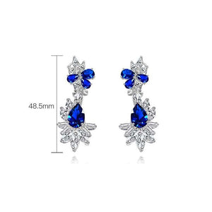 OEVAS 100% 925 Sterling Silver 8*12mm Pear Ruby Sapphire High Carbon Diamond Drop Earrings For Women Sparkling Fine Jewelry Gift