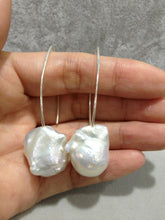 Load image into Gallery viewer, Baroque Big Freshwater Pearl Earrings Real 925  Silver Fashion Jewelry