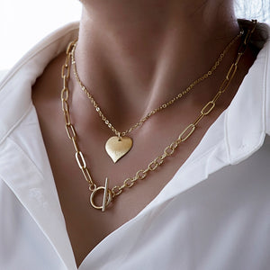 2021 New Trendy Chain Women Pendant Necklace Choker Unisex Gold Color Fashion Paperclip Chain Necklace For Women Jewelry Gift