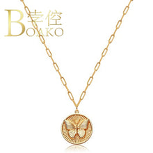 Load image into Gallery viewer, BOAKO Paperclip Butterfly Necklace For Women Collier Jewelry Necklace Charms Gargantilla Collares Bijoux Femme