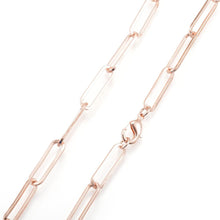 Load image into Gallery viewer, 1PCS 50CM Stainless Steel Link Cable Chain Necklace Rose Gold Gun Black Color Oval Paperclip Chain Jewelry Women Men