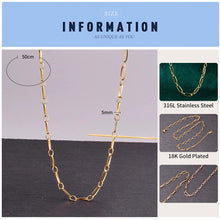 Load image into Gallery viewer, FINE4U N737 Gold Color Paperclip Chain Choker Satellite Chain Necklace Dainty Jewelry for Women Girls