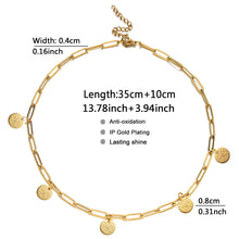 Load image into Gallery viewer, New Stainless Steel Paperclip Chain Tassel Disc Choker for Women Girls Heart Star Choker Collar Necklace Jewelry