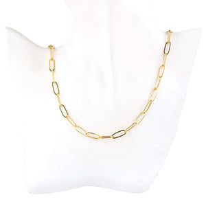 SAUVOO Rectangle Link Cable Chain Metal Link Cable Chain Necklace Gold Oval Paperclip Chain For Jewelry Women Men 1Meter