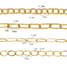 Load image into Gallery viewer, SAUVOO Rectangle Link Cable Chain Metal Link Cable Chain Necklace Gold Oval Paperclip Chain For Jewelry Women Men 1Meter