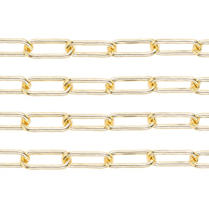 SAUVOO Rectangle Link Cable Chain Metal Link Cable Chain Necklace Gold Oval Paperclip Chain For Jewelry Women Men 1Meter