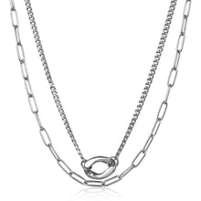 Load image into Gallery viewer, Adjustable Layered Cuban Charm Choker Paperclip Chain Necklaces for Women Girl Stainless Steel Cable Curb Chain Necklace DDN292