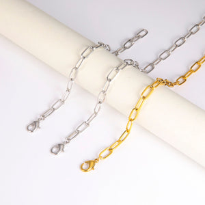 Lemegeton Stainless Steel Hip Hop Necklace Men Women Paperclip Link Chain Chokers Gold Color Necklaces Fashion Jewelry