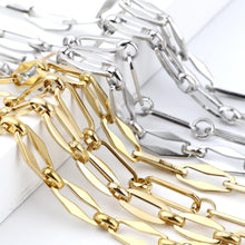 Load image into Gallery viewer, New Stainless Steel Link Cable Chain Necklace Gold Silver Color Oval Paperclip Chain DIY Jewelry Women Men Link Chain Jewelry