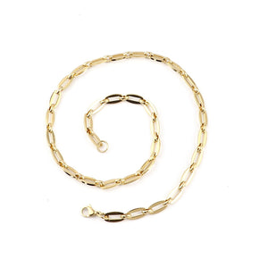 New Stainless Steel Link Cable Chain Necklace Gold Silver Color Oval Paperclip Chain DIY Jewelry Women Men Link Chain Jewelry