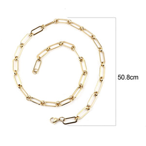 New Stainless Steel Link Cable Chain Necklace Gold Silver Color Oval Paperclip Chain DIY Jewelry Women Men Link Chain Jewelry