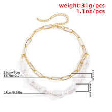 Load image into Gallery viewer, Bohemia Baroque Irregular Limitation Pearl Choker Necklace Asymmetric Paperclip Chain Necklace for Women Men Unisex Jewelry Gift