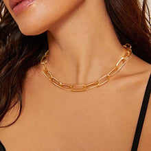 Load image into Gallery viewer, Gold Chain Necklace And Bracelet For Women Ladies Dainty And Chunky Chain Link Paperclip Jewelry Cuba Necklace