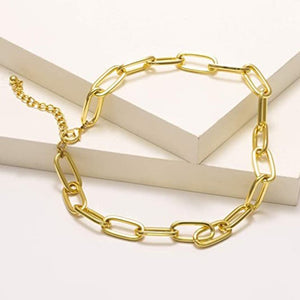 Gold Chain Necklace And Bracelet For Women Ladies Dainty And Chunky Chain Link Paperclip Jewelry Cuba Necklace