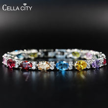 Load image into Gallery viewer, Cellacity Silver 925 Jewelry Gemstones Bracelet for Women Oval Zircon Trendy Female Fine JewelryValentine&#39;s Day gift Wholesale