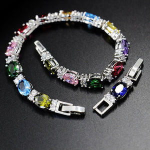 Cellacity Silver 925 Jewelry Gemstones Bracelet for Women Oval Zircon Trendy Female Fine JewelryValentine's Day gift Wholesale