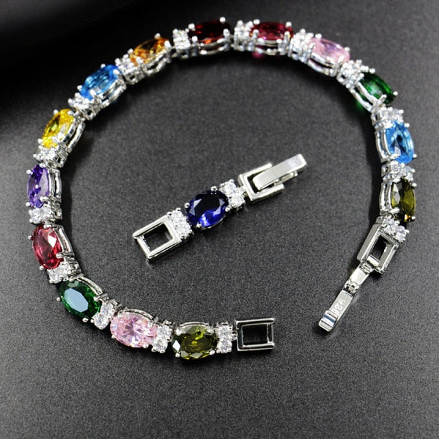 Cellacity Silver 925 Jewelry Gemstones Bracelet for Women Oval Zircon Trendy Female Fine JewelryValentine's Day gift Wholesale