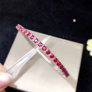 luxury charming butterfly shape red ruby gemstone bracelet for women silver jewelry 100% natural gem 925 silver ruby bangle gift