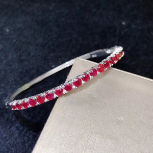 luxury charming butterfly shape red ruby gemstone bracelet for women silver jewelry 100% natural gem 925 silver ruby bangle gift
